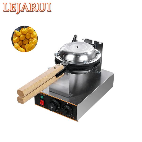 1400W electric egg waffle maker with 180¡ã rotation, stainless steel construction, dual voltage 110/220V