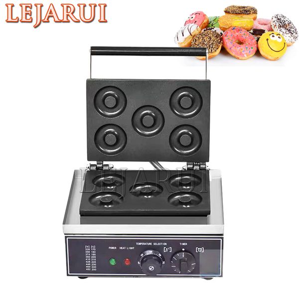 1550W Electric 5-Hole Donut Maker with Non-Stick Surface for Commercial Use