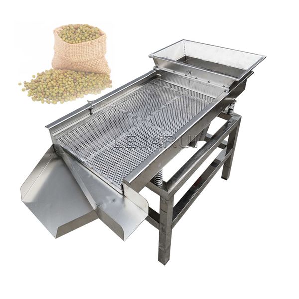 220V food sieve machine with a single 80x30cm vibrating electric screen for large granular material screening