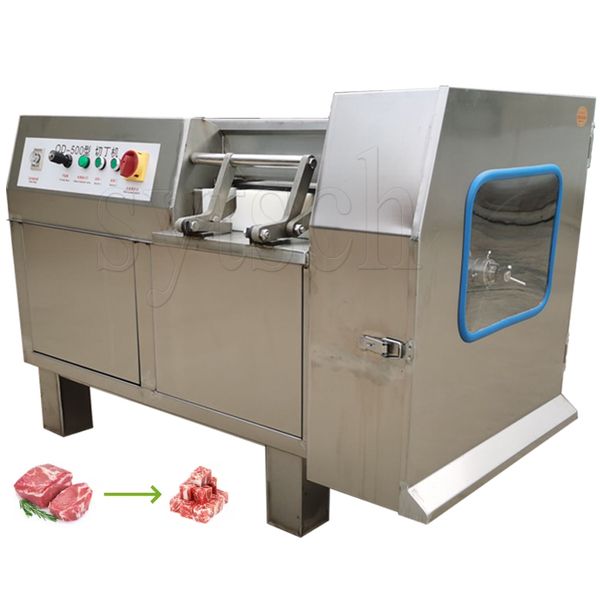 Automatic frozen beef cutter for cubing and dicing sheep and pork meat