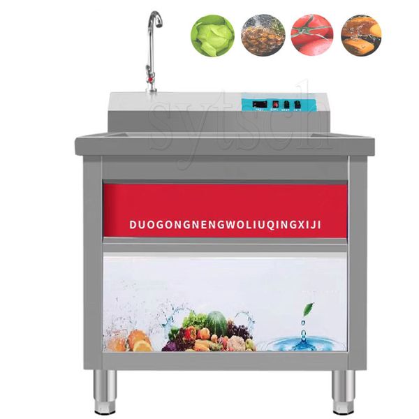 Automatic ozone bubble cleaning machine for washing small fruits and vegetables