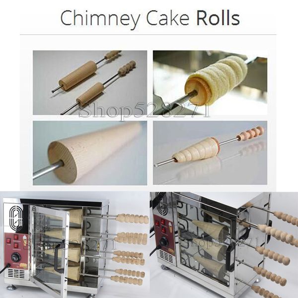 Commercial electric oven for making chimney cake cones and kurtos kalacs bread rolls