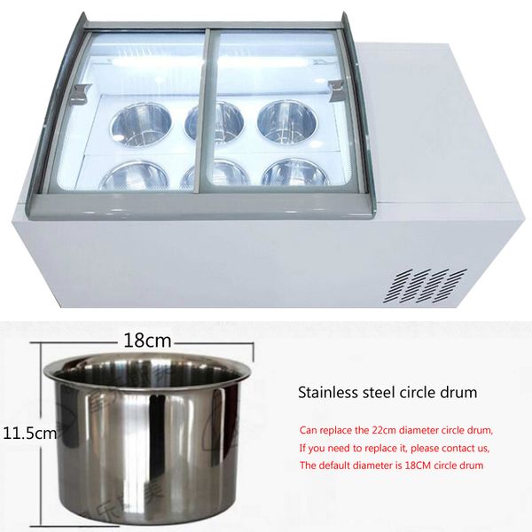 Commercial glass-door freezer for displaying ice cream, popsicles, and porridge