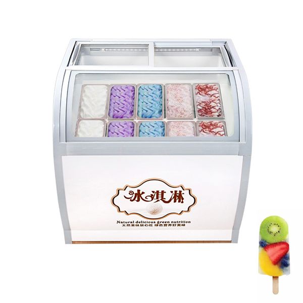 Commercial Ice Cream Storage Machine Large Capacity Popsicle Showcase Freezers Cold Drink Shops Hard Ice Cream Display Cabinet