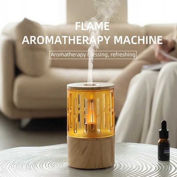 Flame Aromatherapy Machine Small Family Bedroom Silent Candlelight Atmospheric Light Aromatherapy Humidifier Diffuser M240829