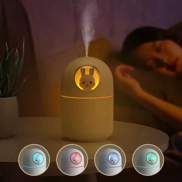 Humidifiers Cute Pet Humidifier Mini Office Desktop Bedroom Air Humidification USB Small Household Heavy Fog Spray with Colorful Night Light