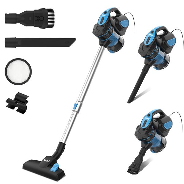 Corded INSE Vacuum Cleaner 18000Pa Powerful Corded Stick Vacuum with 600W Motor 6-in-1 Versatile Handheld Vacuum Cleaner for Home Pet Hair--