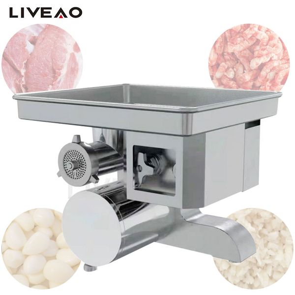 Electric meat grinder and slicer for mincing food like chili, garlic, and celery