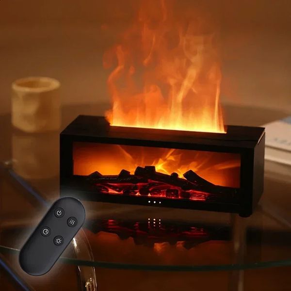 Humidifiers flame aromatherapy machine color essential oil diffuser household fog volume flame humidifier 3D flame machine 241203 CL250104