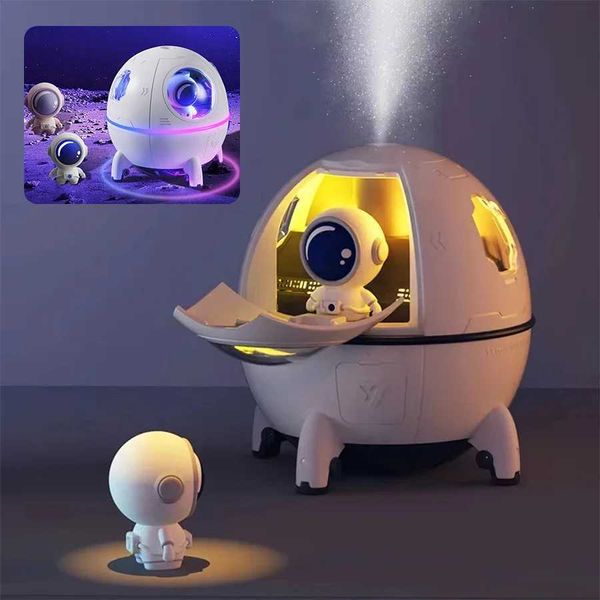 Humidifiers 220mL Space Capsule Air Humidifier USB Plug in Rechargeable Mist Aromatherapy Water Diffuser 7 Colors Atmosphere Light L2481