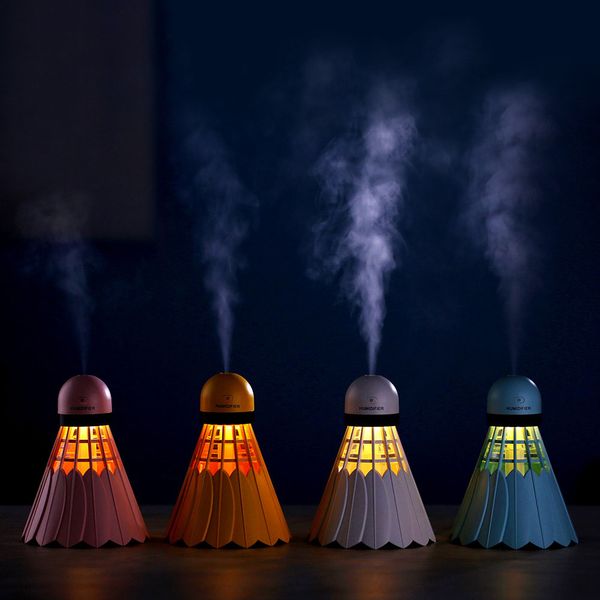 Humidifiers NEW badminton humidifier portable home office mini LED USB charging quick easy way to cool Air Conditioner Humidifier retail pac