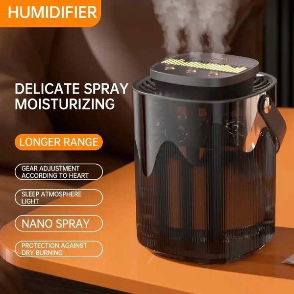 New Creative Humidifier Home Atizer 3L Large Capacity Three Jet USB Silent Desktop Bedroom Night Light Y241104