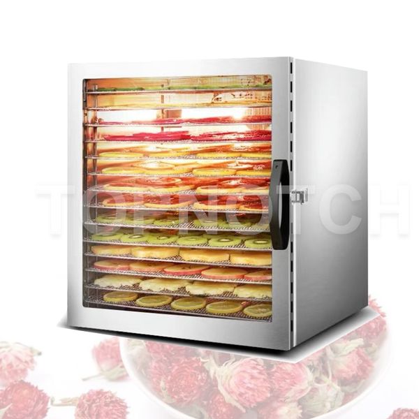Fruit Vegetable Drying Machine 10 Layers Food Meat Dehydrator With Visible Glass