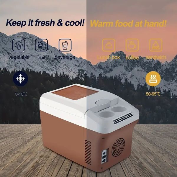 Personal Thermoelectric Cooler/Warmer, 12 Liter Capacity, Portable Electric Car Cooler With DC12VAC120V, And Camping Use, Cold And Warm Box,