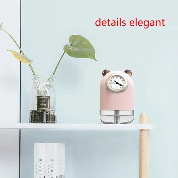 M7DF leisure USB mini humidifier with 5 kinds of LED night light clock humidifier spray mute personal humidifier M240829