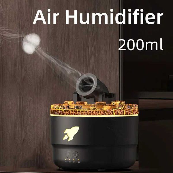 200ml mini air humidifier creative volcano battery wasteland therapy hine He desktop silent essential oil diffuser Y241104