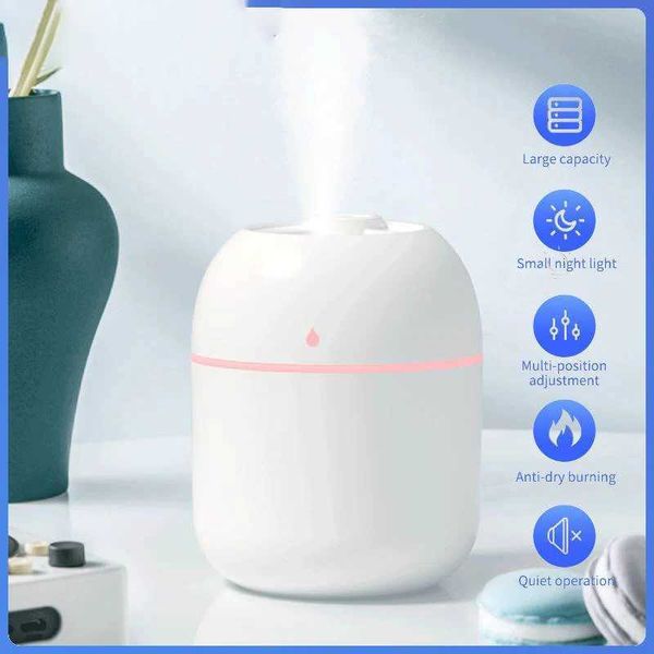 220ML air humidifier ultrasonic mini car fragrance diffuser portable USB essential oil purifier LED lamp household perfume product M240829