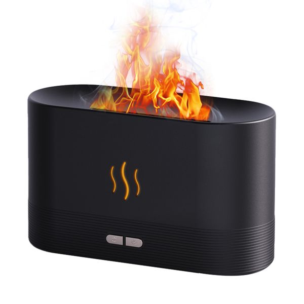 Humidifiers Portable Air Humidifier 180ML USB Essential Oil Diffuser Simulation Flame Ultrasonic Home Office Air Freshener Fragrance Sooth S