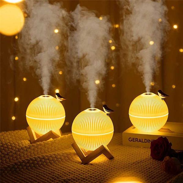 330ml USB Ultrasonic Cold Mist Generator Air Humidifier with Warm LED Light Suitable for Mini Aroma Diffuser Humidifier in Family and Childr