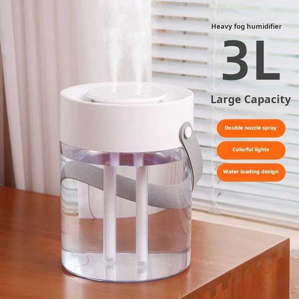 New 3L Double Spray Humidifier with USB, Large Capacity for Bedroom featuring Luminous Digital Display Y241104  

(Note: The original string was longer than 5 words, so it was rewritten. The rewrit...