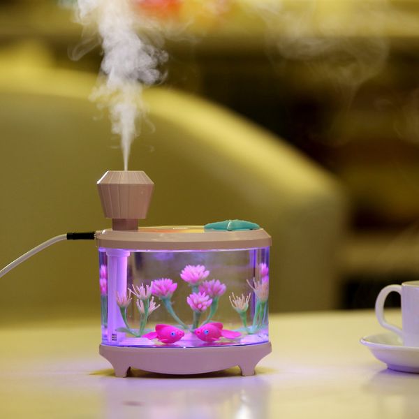 Humidifiers New mini USB humidifier rechargeable creative products intended for fish tank humidifier luminous purifier night light S2411307
