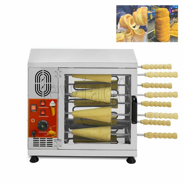 8 Roller Electric Hungarian Chimney Cake Maker Chimney Cake Rolls Grill Oven Machine Waffle Maker Bread Roll Baking Machine