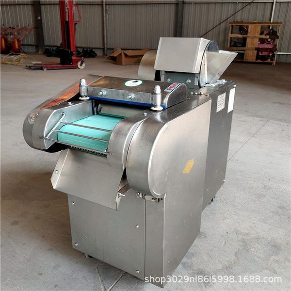 Stainless steel automatic slicer for vegetables and fruits like leek, cabbage, spinach, and celery