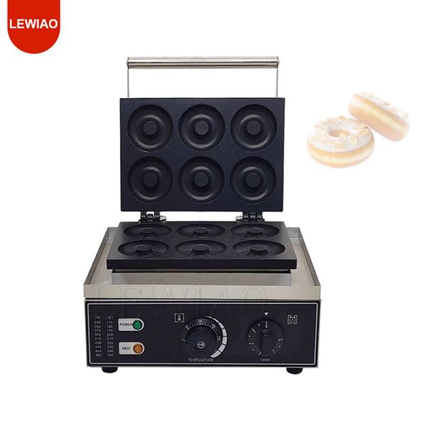 1550W Donut Maker Stainless Steel Electric Non-Stick Round Waffle Maker Time Temperature Control